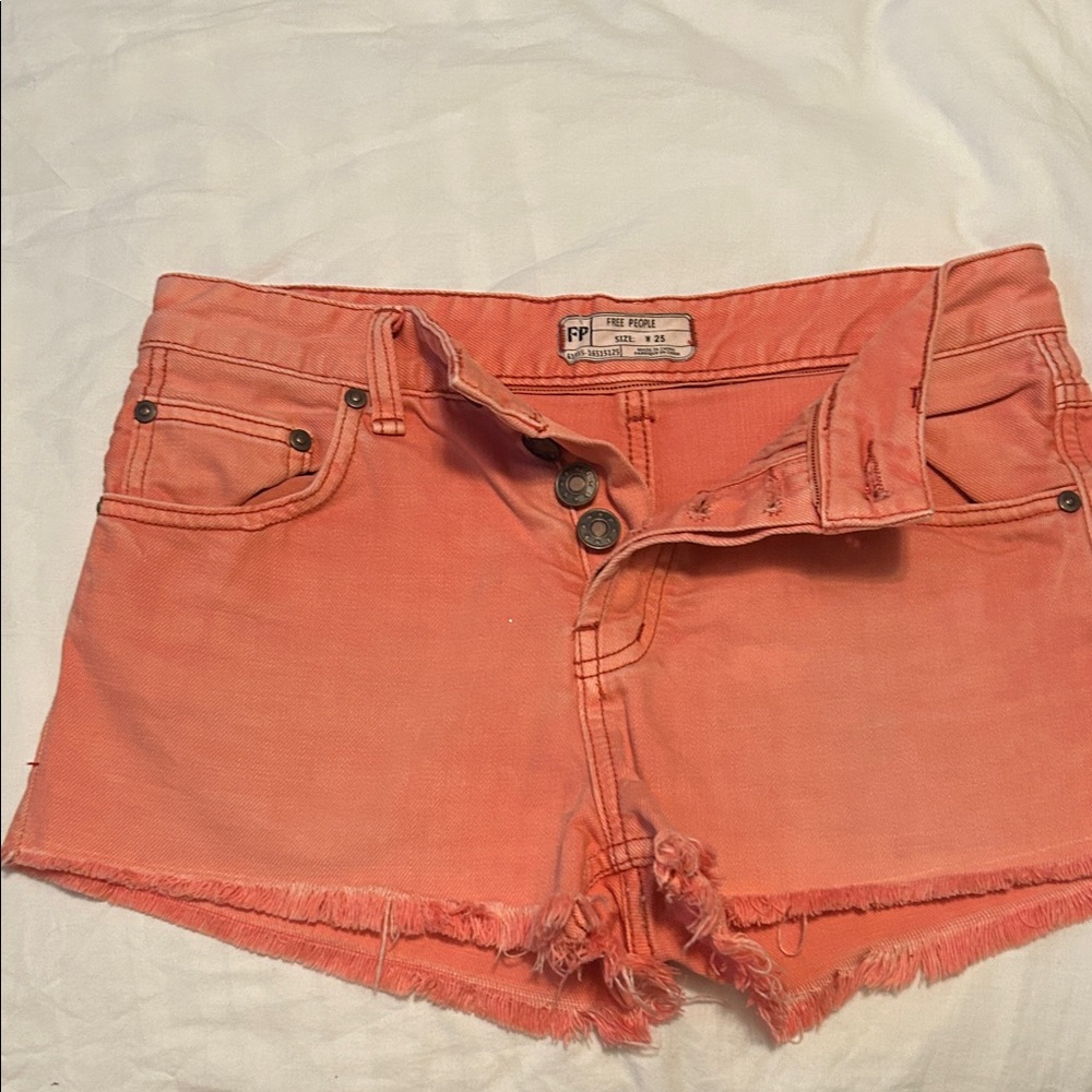 Free People Coral Jean Shorts